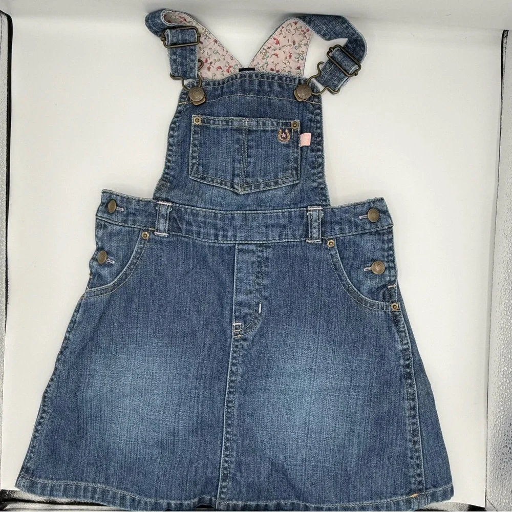 Baby GAP Blue Denim Kids Overalls Denim Dress, Size 4T Y2K Vintage